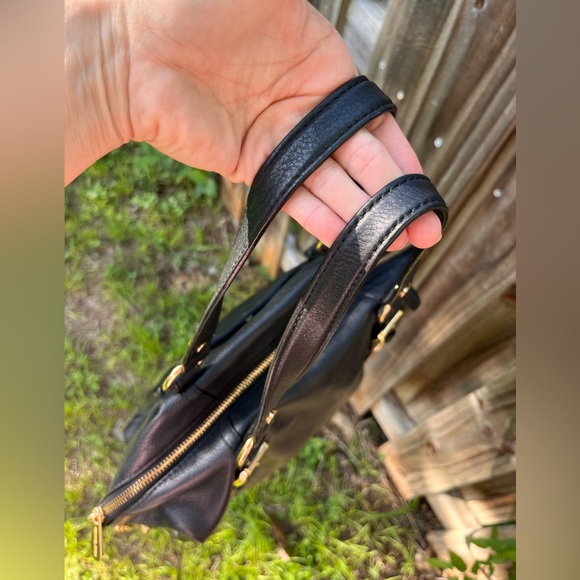 Michael Kors MD Tristan Black Leather Convertible Satchel - Picture 7 of 11